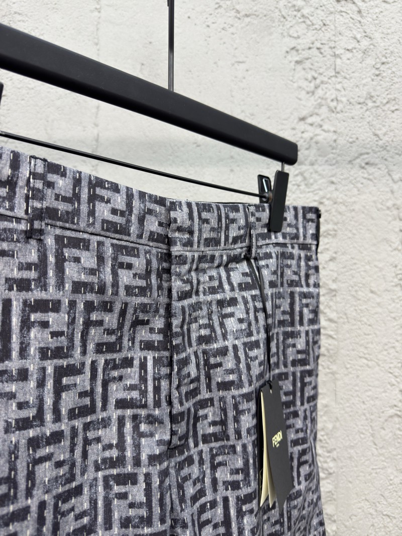 Fendi Full Print FF Denim Shorts 7