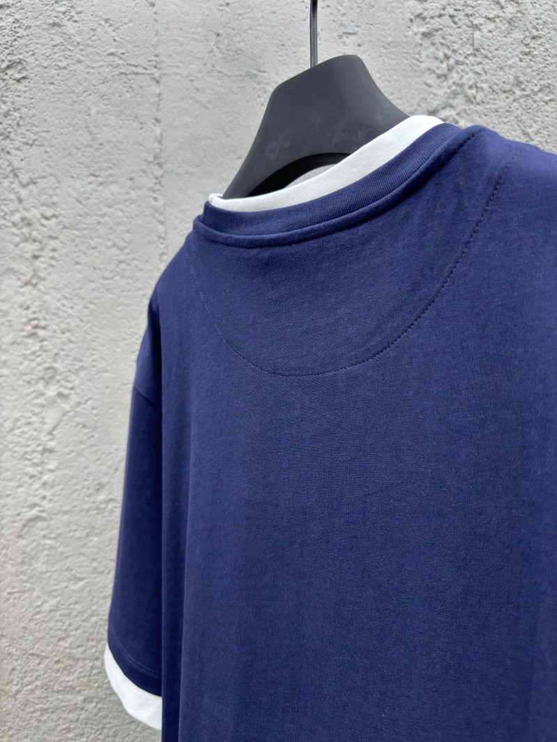 Prada Round Neck Micro Logo Straight Short Sleeve T-Shirt 1 8
