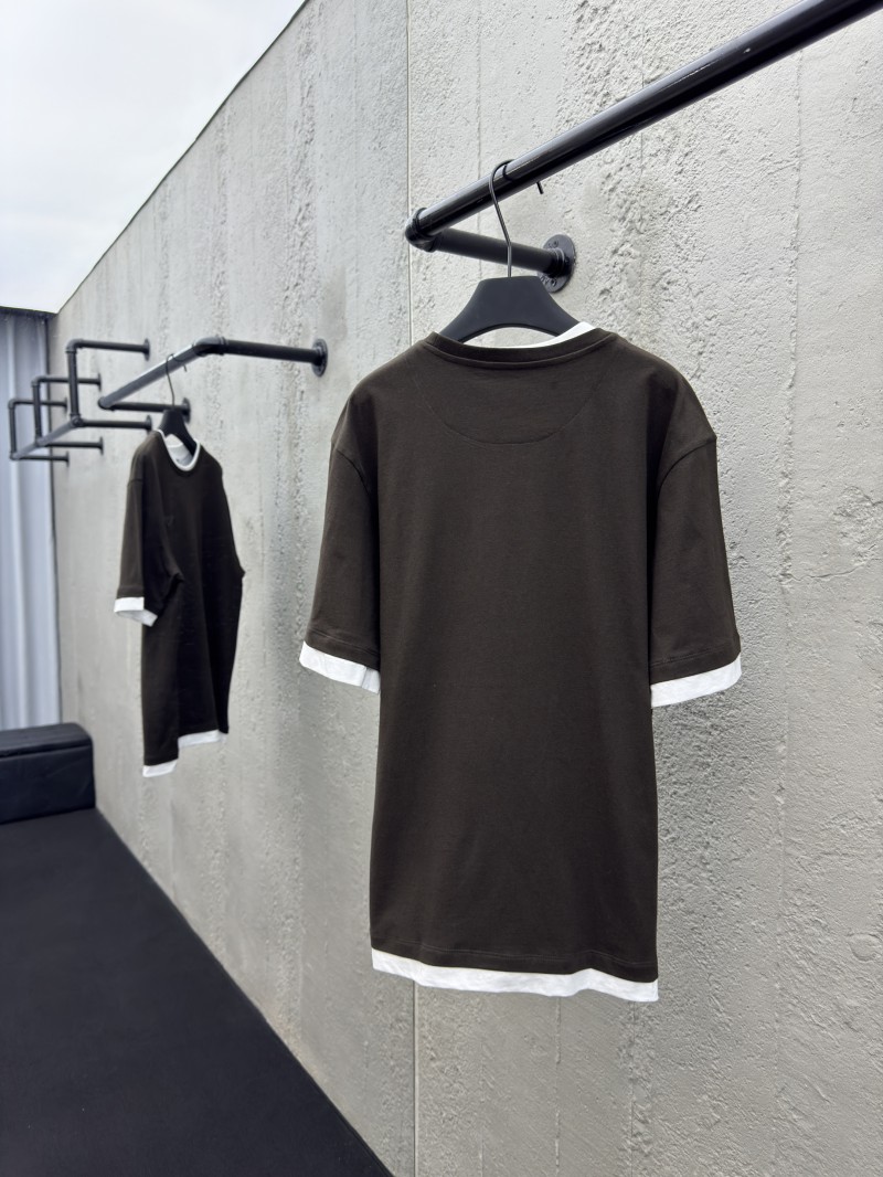 Prada Round Neck Micro Logo Straight Short Sleeve T-Shirt 2 1