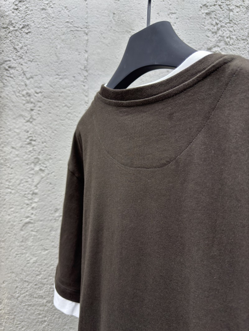 Prada Round Neck Micro Logo Straight Short Sleeve T-Shirt 2 8