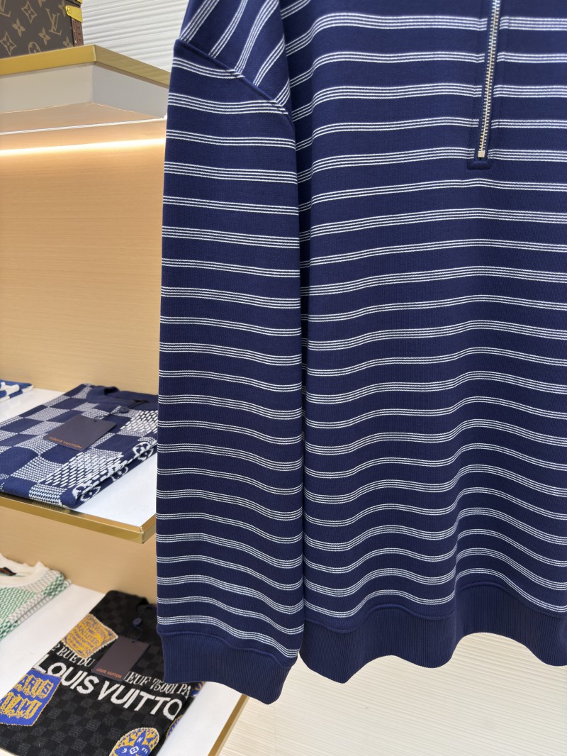 Miu Miu Blue and White Striped Polo Long-Sleeve Shirt 5