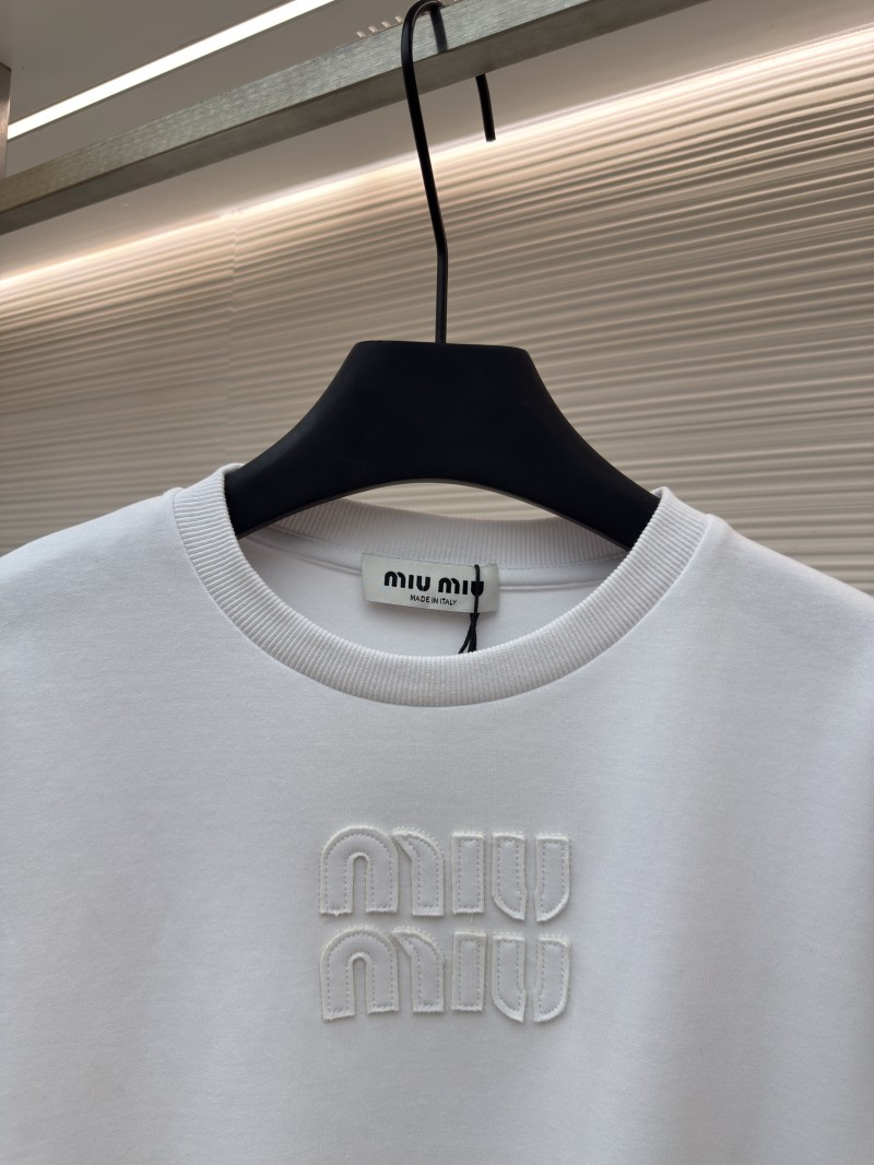 Miu Miu Embroidered Burnout Logo Long Sleeve 1 2