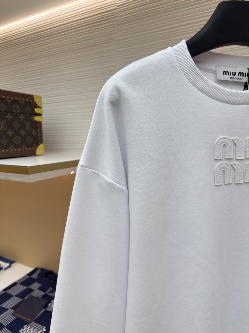 Miu Miu Embroidered Burnout Logo Long Sleeve 1 3