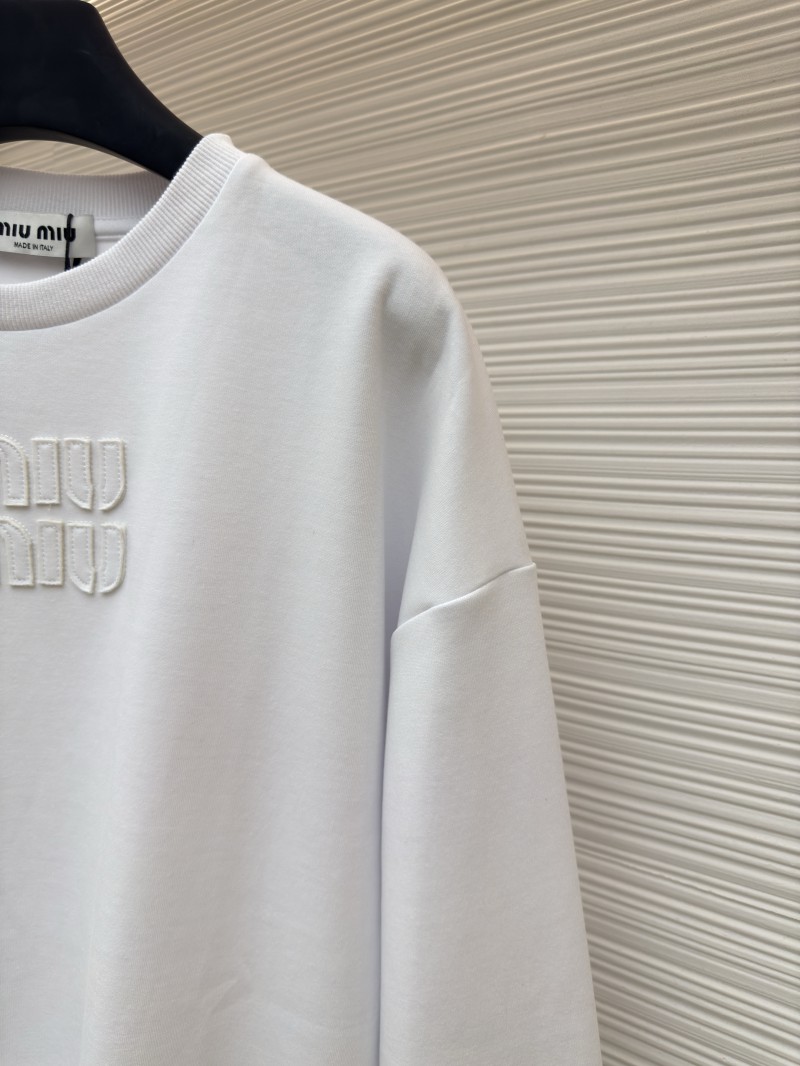 Miu Miu Embroidered Burnout Logo Long Sleeve 1 4