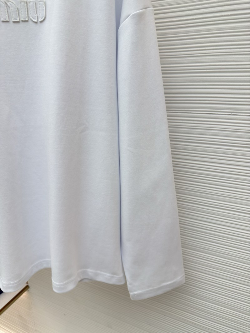 Miu Miu Embroidered Burnout Logo Long Sleeve 1 6