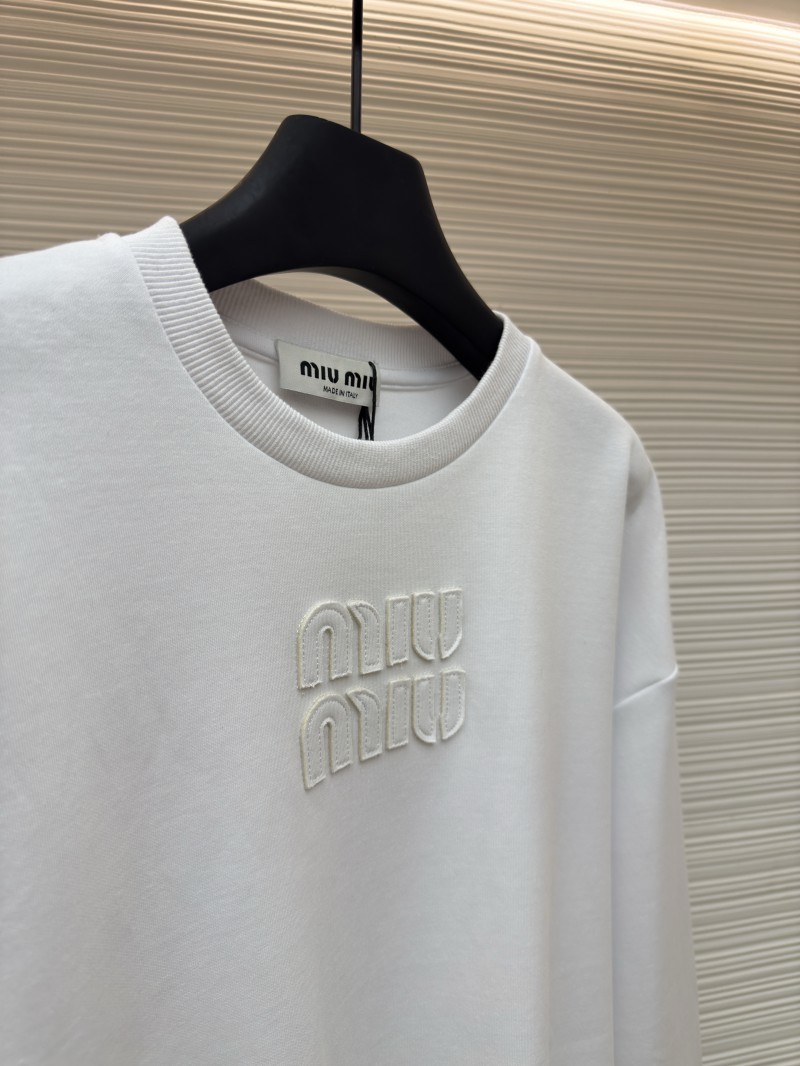 Miu Miu Embroidered Burnout Logo Long Sleeve 1 7