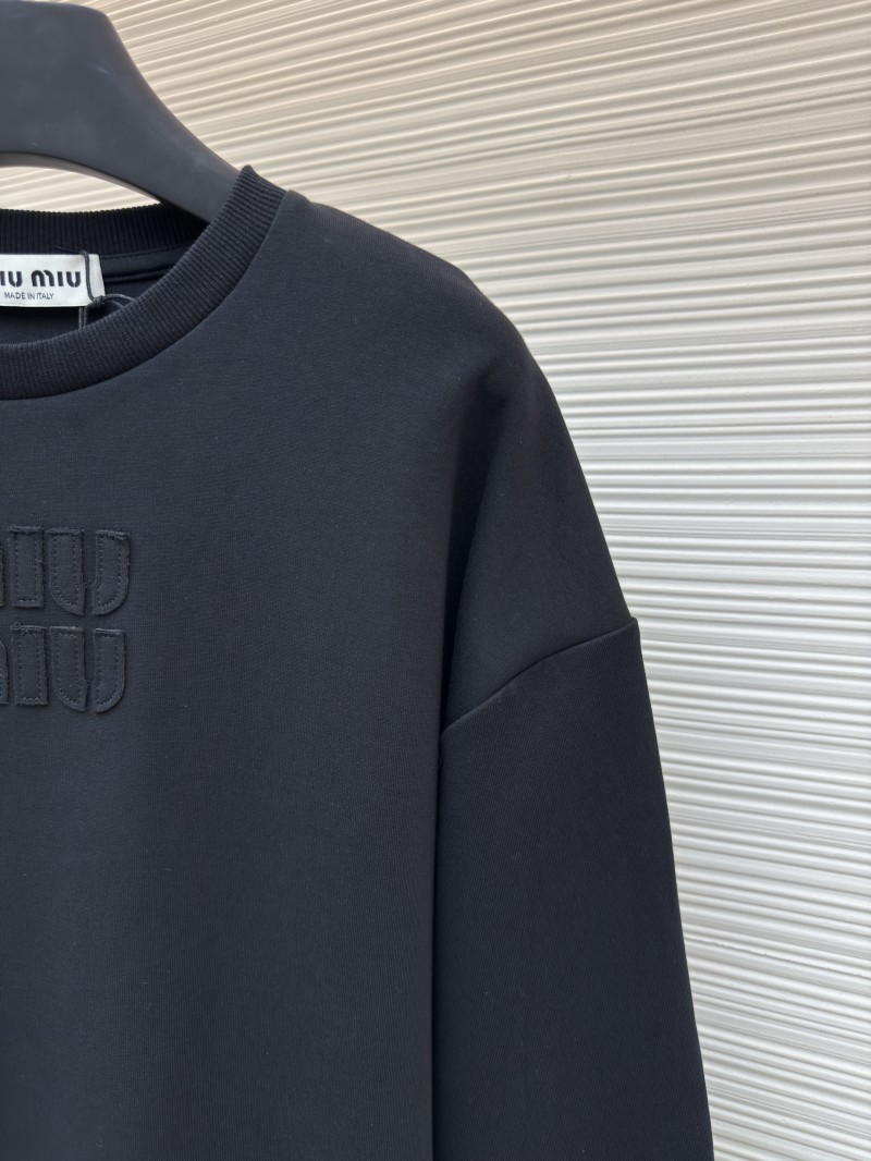 Miu Miu Embroidered Burnout Logo Long Sleeve 2 4