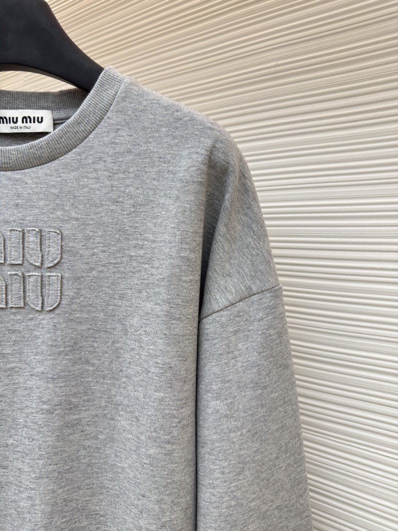 Miu Miu Embroidered Burnout Logo Long Sleeve 3 4