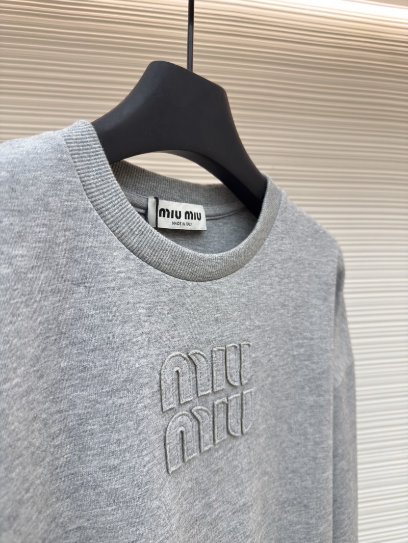 Miu Miu Embroidered Burnout Logo Long Sleeve 3 7
