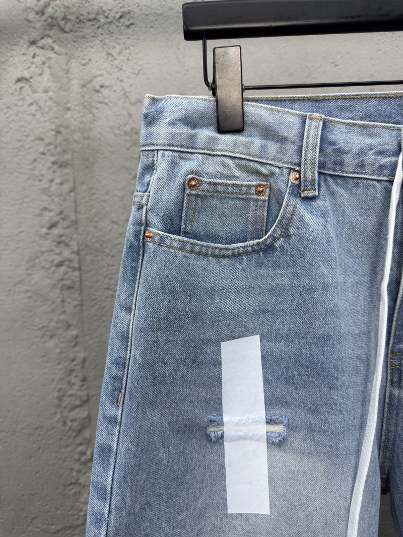 Maison Margiela Distressed Denim Sticker Shorts 3