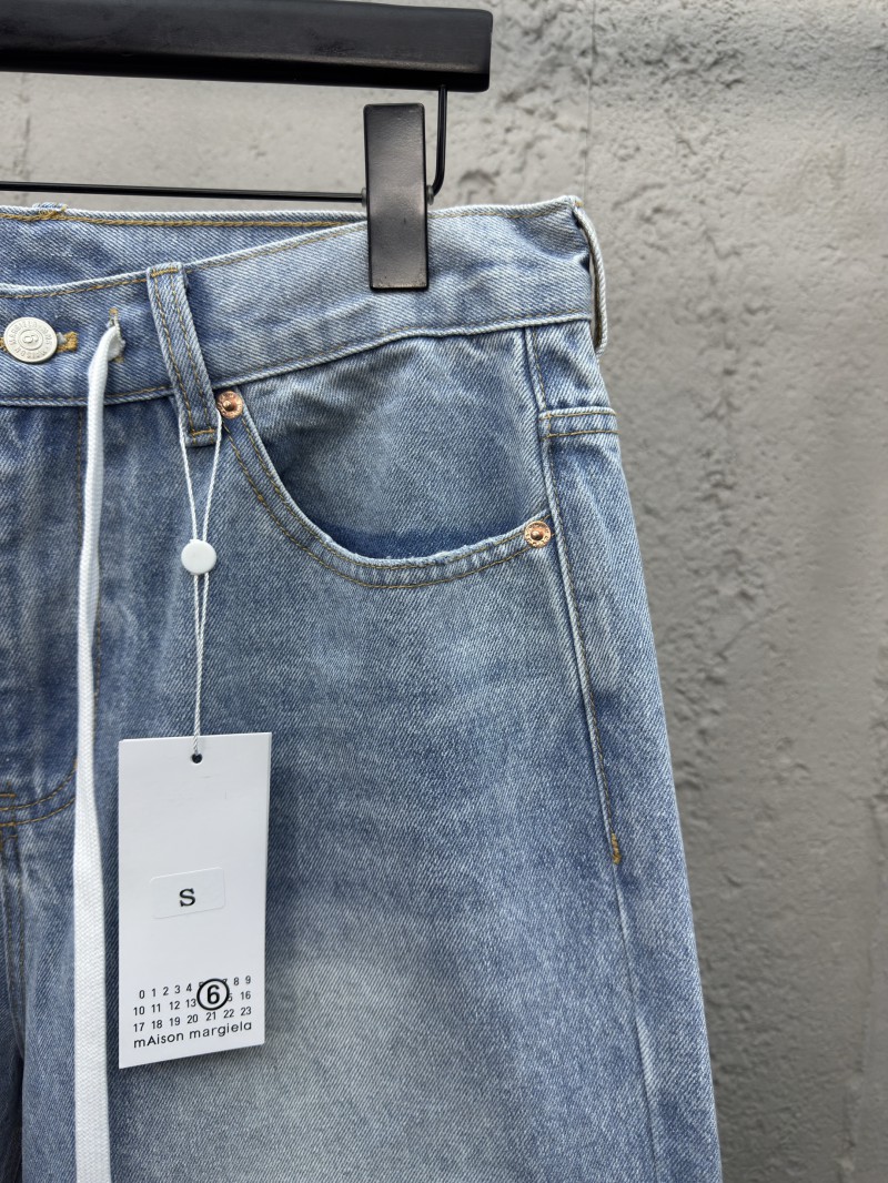 Maison Margiela Distressed Denim Sticker Shorts 4