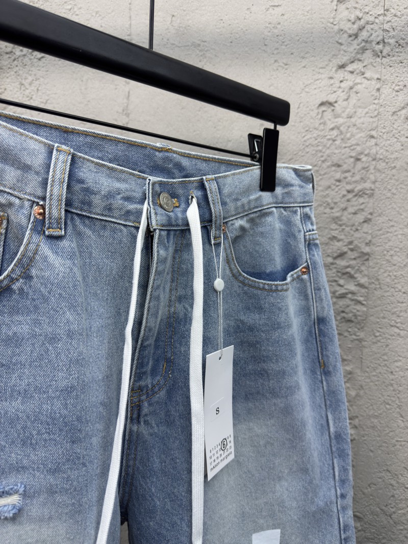 Maison Margiela Distressed Denim Sticker Shorts 7
