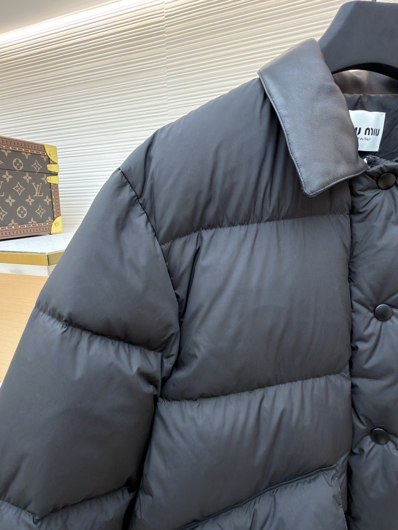 Miu Miu Printed Leather Collar Down Jacket 3