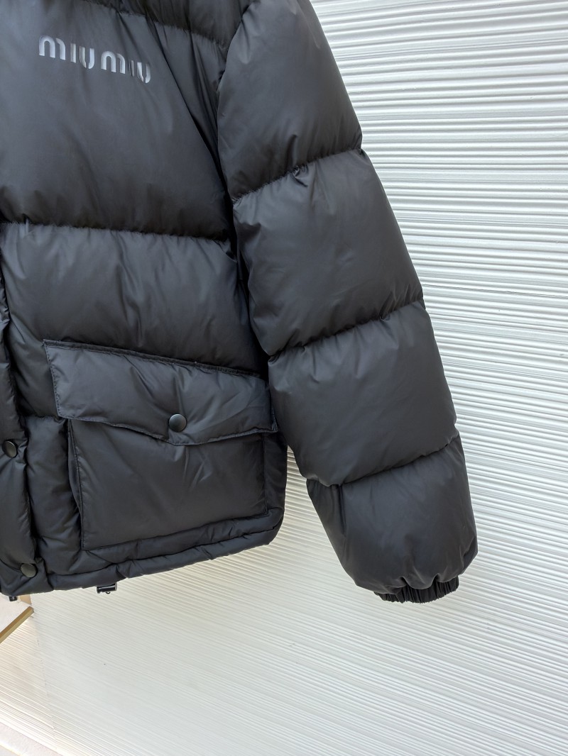 Miu Miu Printed Leather Collar Down Jacket 6