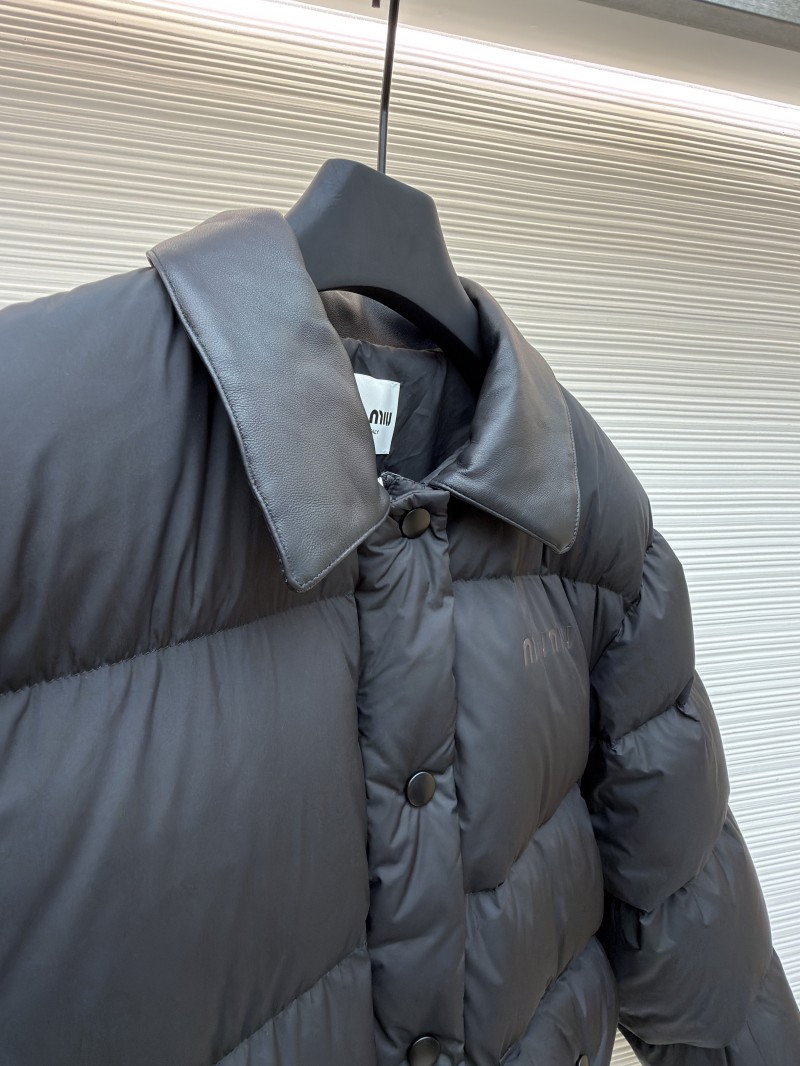Miu Miu Printed Leather Collar Down Jacket 7