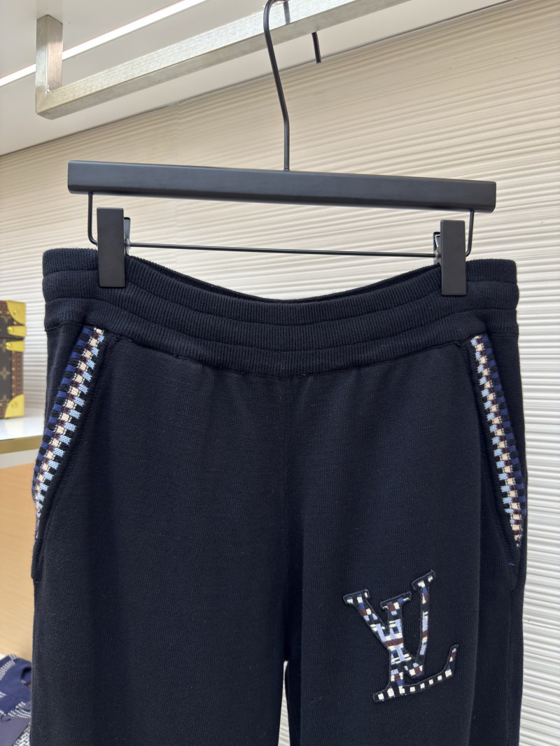 LV Letter Print Elastic Waist Knit Sweatpants 2