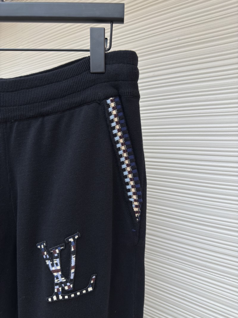 LV Letter Print Elastic Waist Knit Sweatpants 4