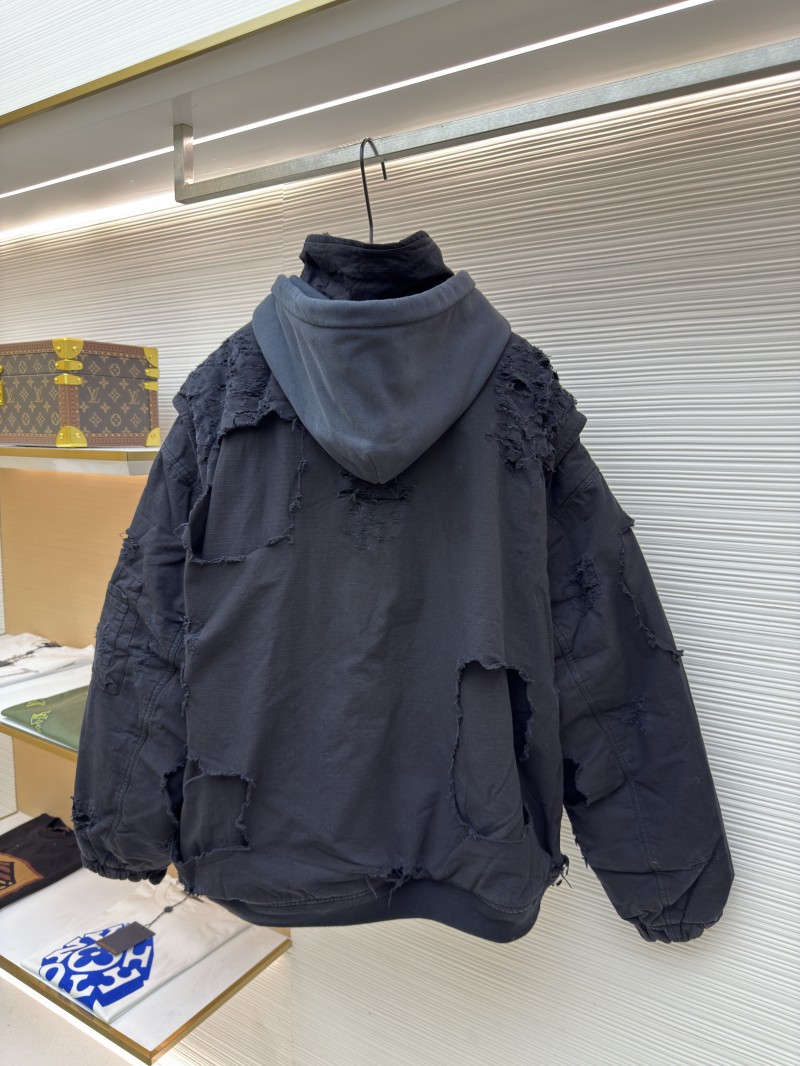 Balenciaga Heavy-Duty Distressed Washed Bomber Jacket 1