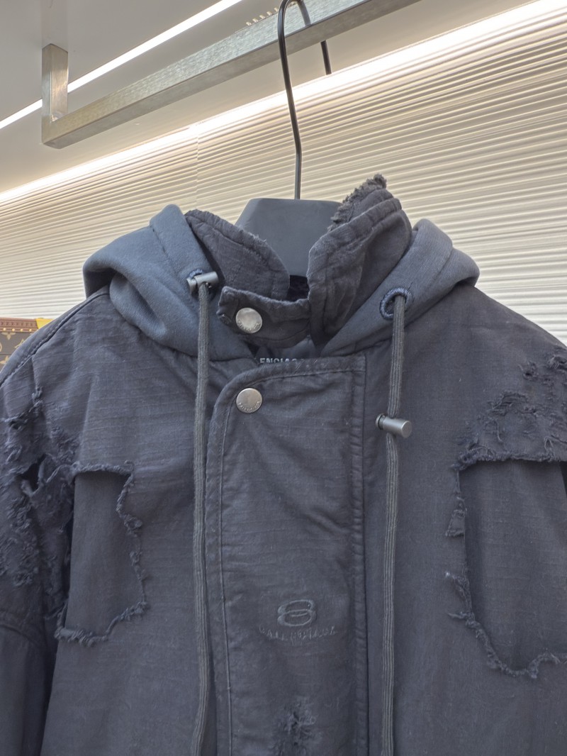 Balenciaga Heavy-Duty Distressed Washed Bomber Jacket 2