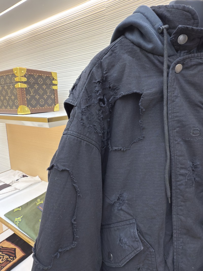 Balenciaga Heavy-Duty Distressed Washed Bomber Jacket 3