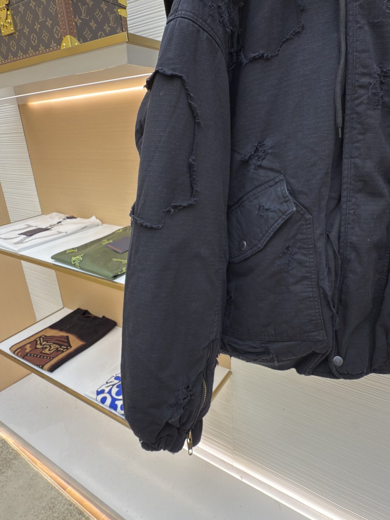 Balenciaga Heavy-Duty Distressed Washed Bomber Jacket 5