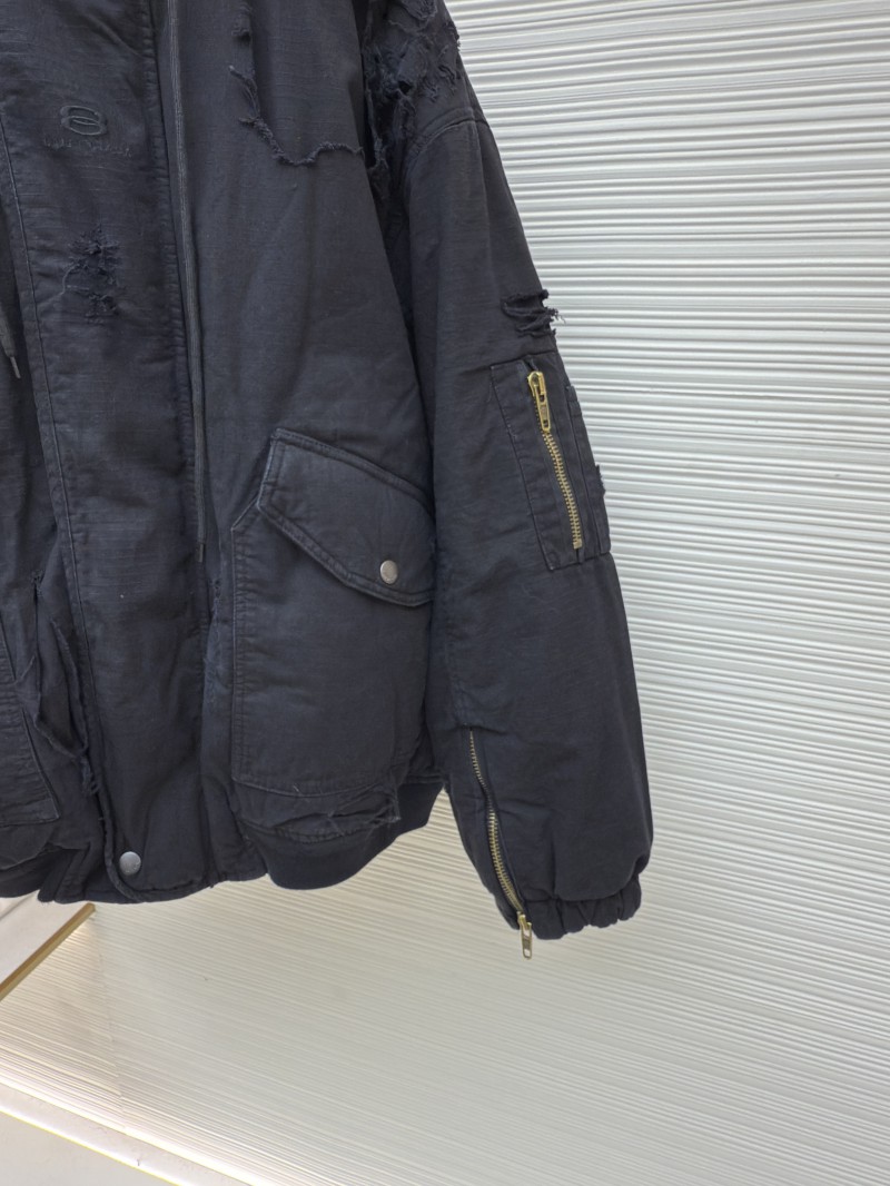 Balenciaga Heavy-Duty Distressed Washed Bomber Jacket 6