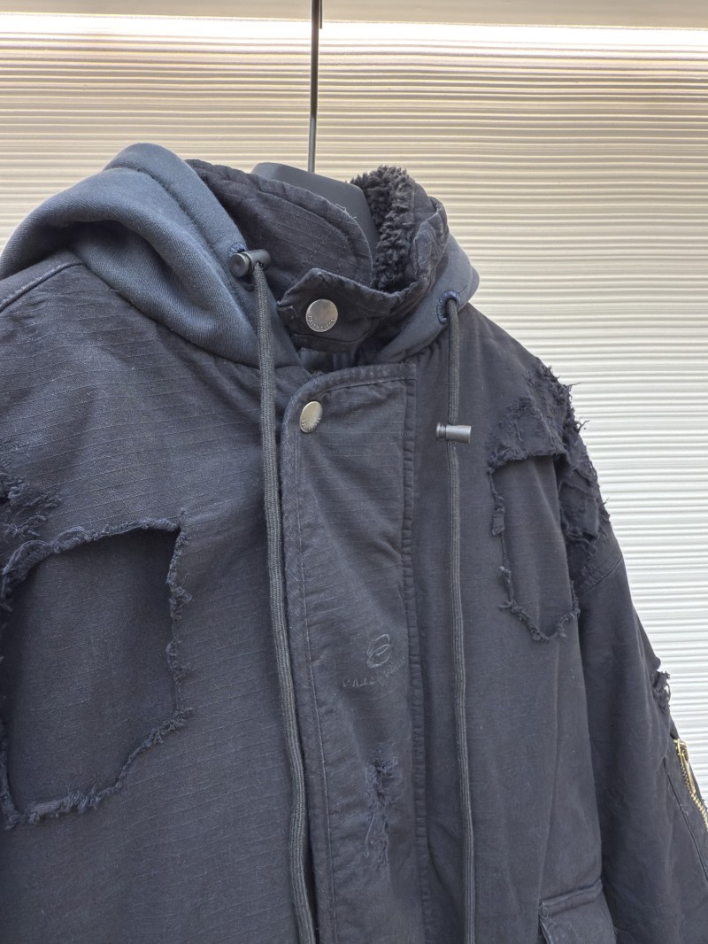 Balenciaga Heavy-Duty Distressed Washed Bomber Jacket 7