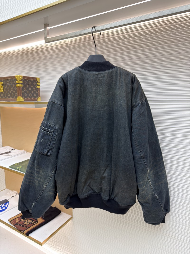 Balenciaga Denim Mud-Dyed Lightweight Cotton Jacket 1
