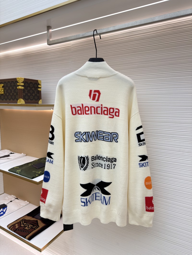 Balenciaga SKI Collection Letter Jacquard Turtleneck Sweater 1