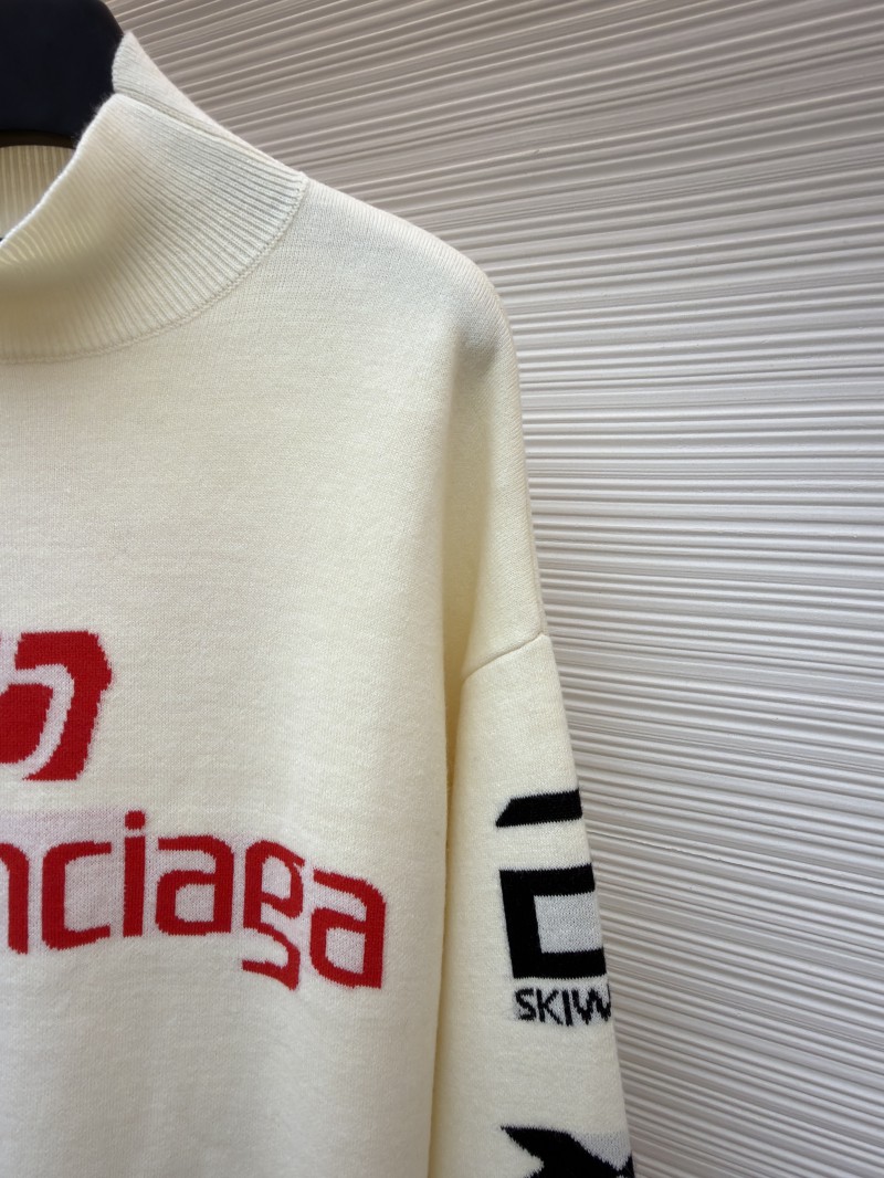 Balenciaga SKI Collection Letter Jacquard Turtleneck Sweater 4