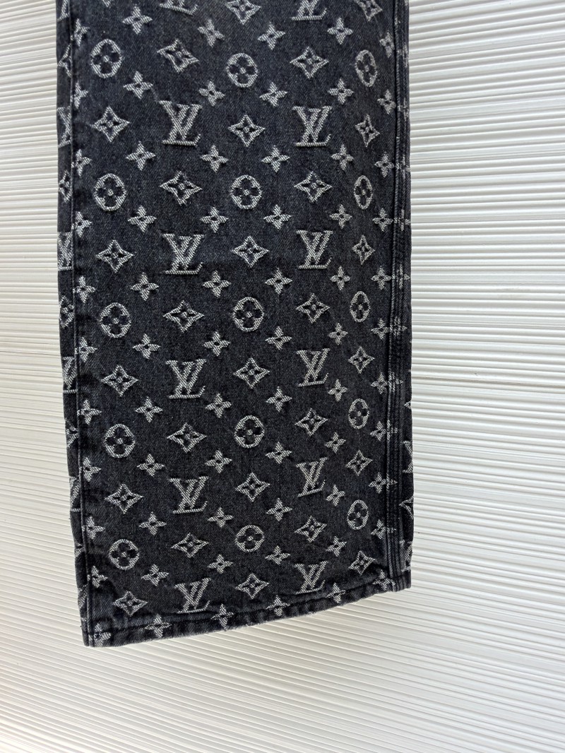 LV Limited Edition Broken Jacquard Little Red Man Embroidered Denim Jeans 6