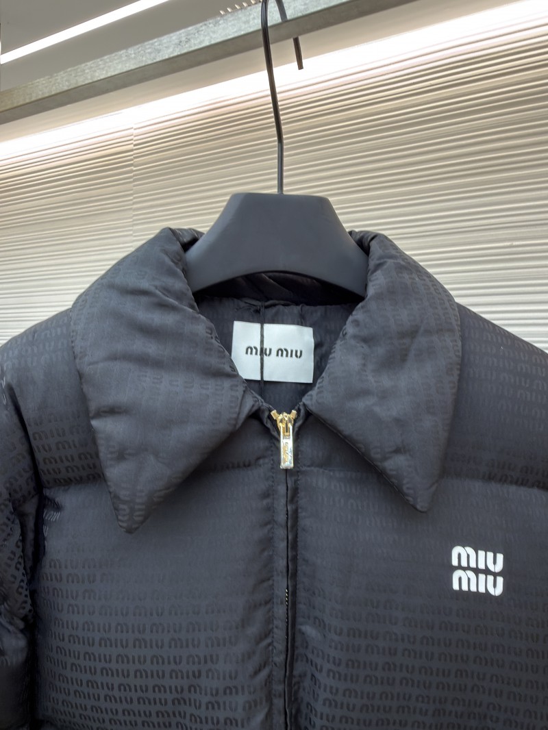 Miu Miu Full-Print Jacquard Lapel Down Jacket 2 2