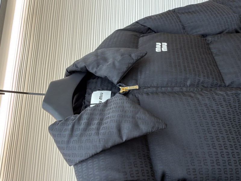 Miu Miu Full-Print Jacquard Lapel Down Jacket 2 7