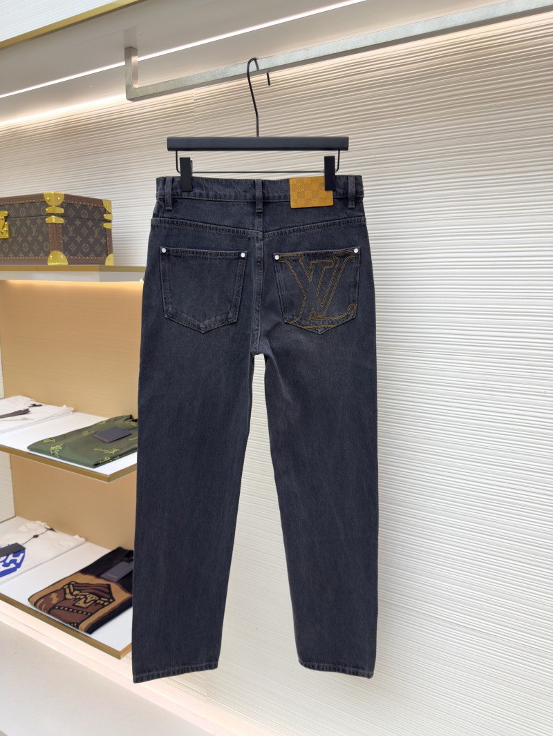 LV Patchwork Letter Denim Jeans 1