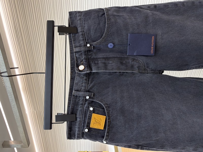 LV Patchwork Letter Denim Jeans 2