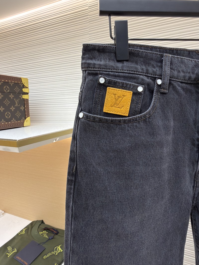 LV Patchwork Letter Denim Jeans 3