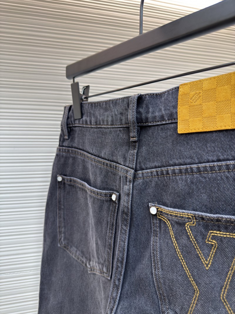 LV Patchwork Letter Denim Jeans 8