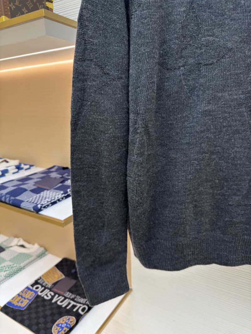 LV Jacquard Half-Zip High-Neck Long-Sleeve Sweater 5
