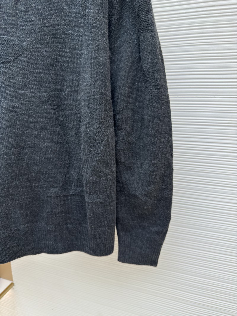 LV Jacquard Half-Zip High-Neck Long-Sleeve Sweater 6