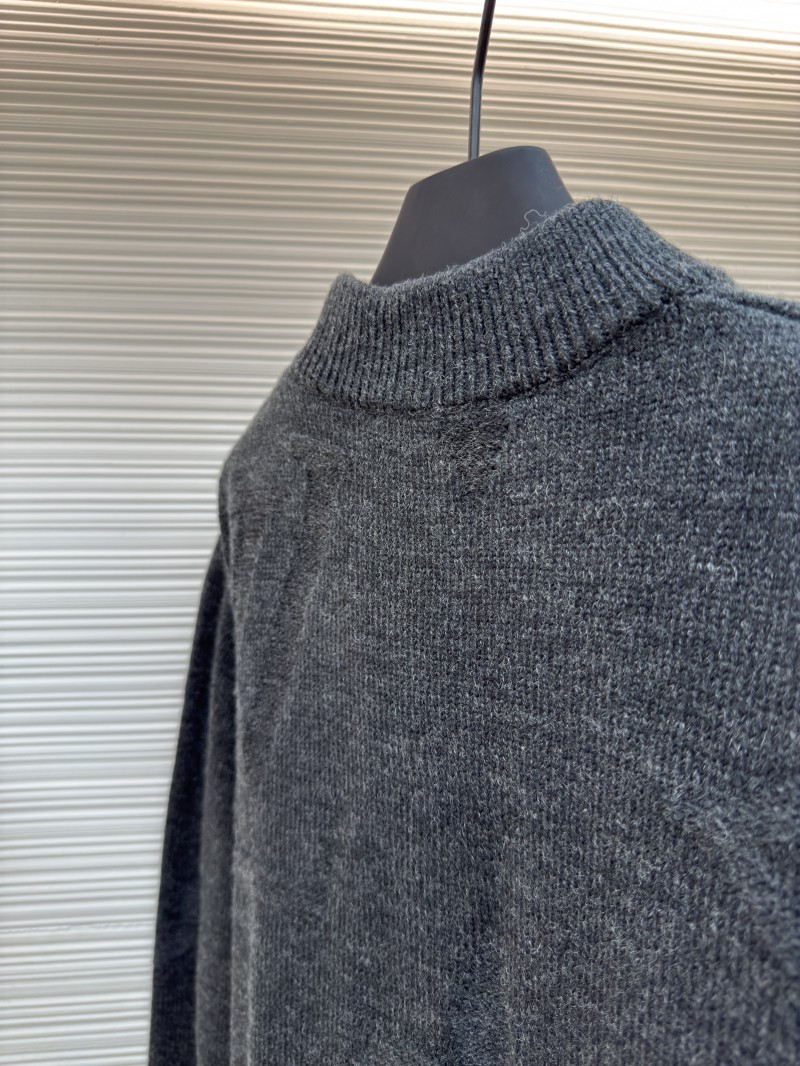LV Jacquard Half-Zip High-Neck Long-Sleeve Sweater 8