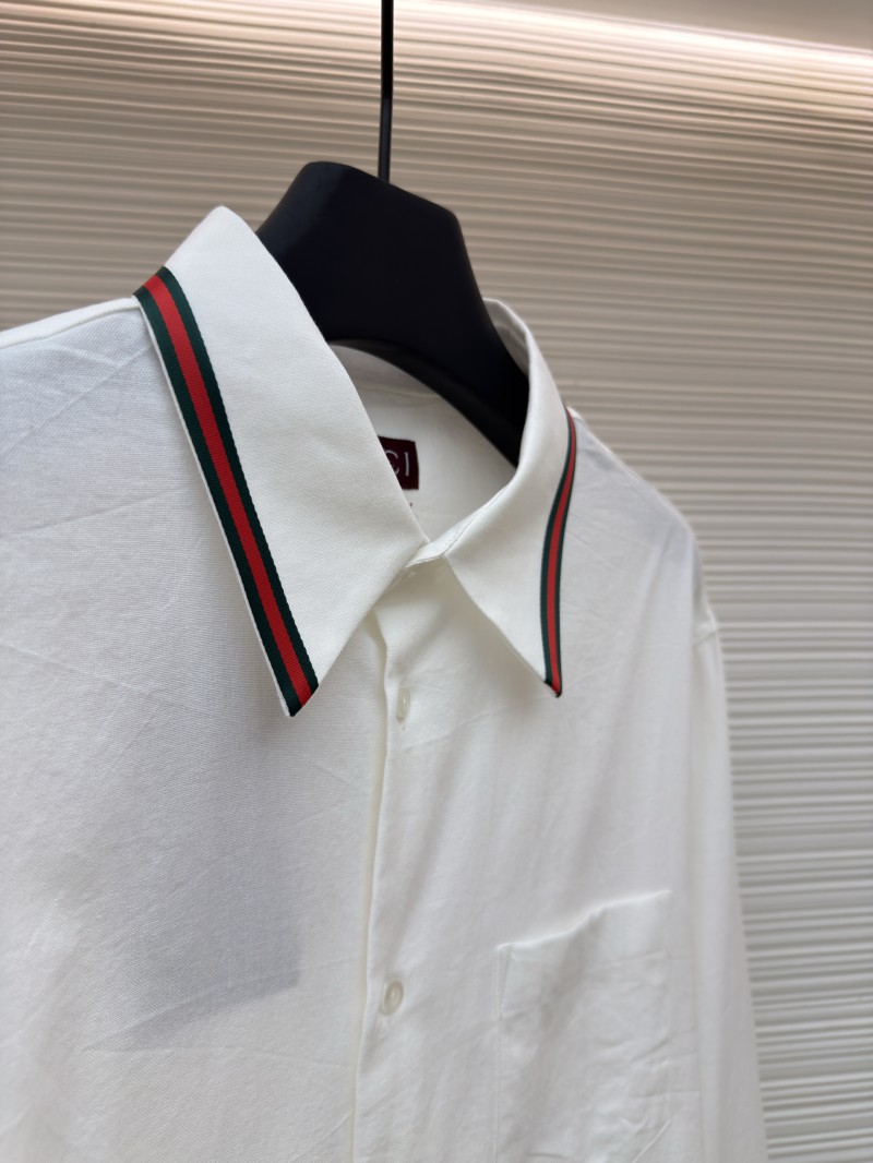 Gucci Pointed Collar Single-Button Long-Sleeve Shirt 7