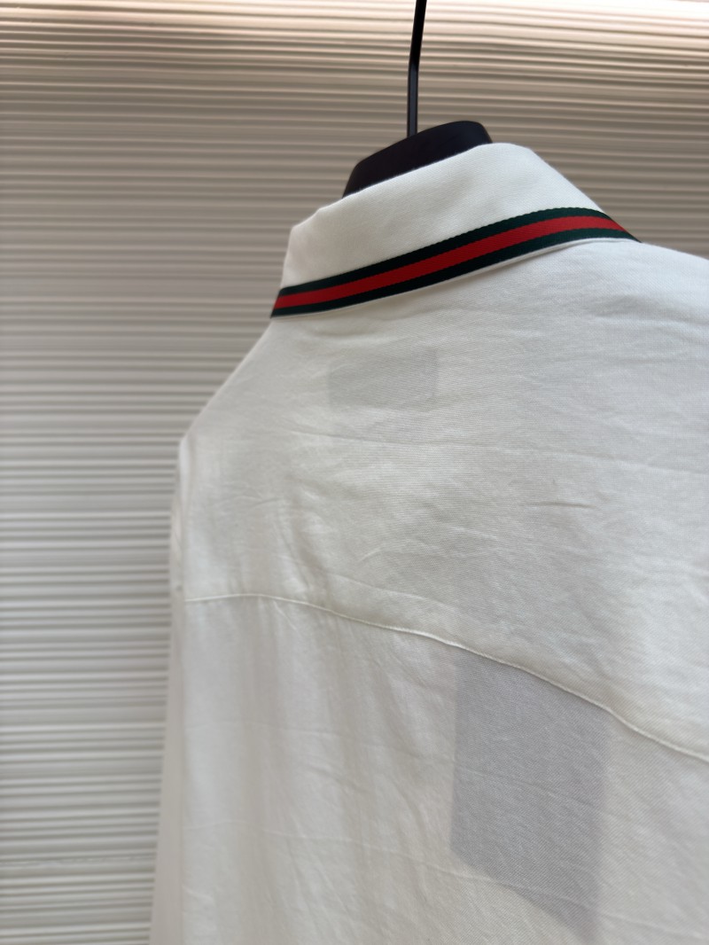 Gucci Pointed Collar Single-Button Long-Sleeve Shirt 8