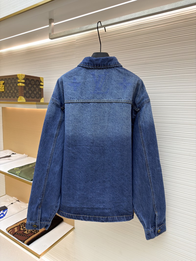 LV Denim Lapel Single-Breasted Long-Sleeve Jacket 1