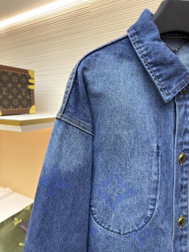 LV Denim Lapel Single-Breasted Long-Sleeve Jacket 3