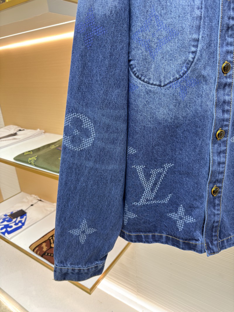 LV Denim Lapel Single-Breasted Long-Sleeve Jacket 5