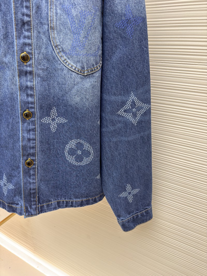 LV Denim Lapel Single-Breasted Long-Sleeve Jacket 6