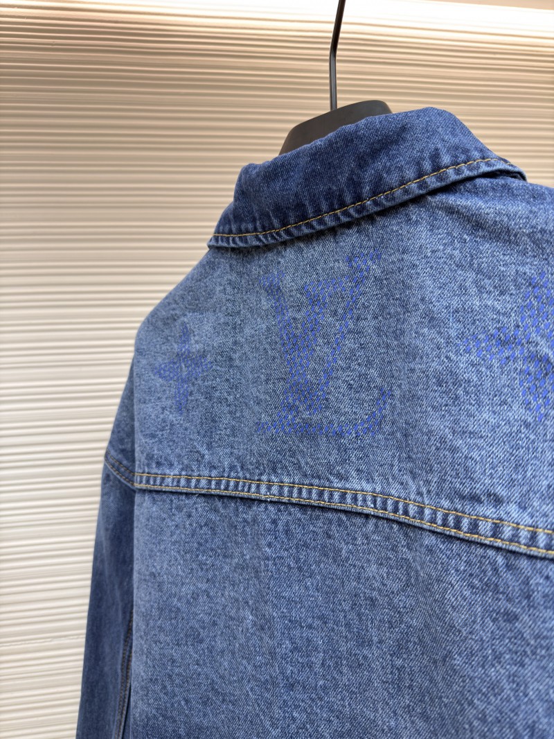 LV Denim Lapel Single-Breasted Long-Sleeve Jacket 8
