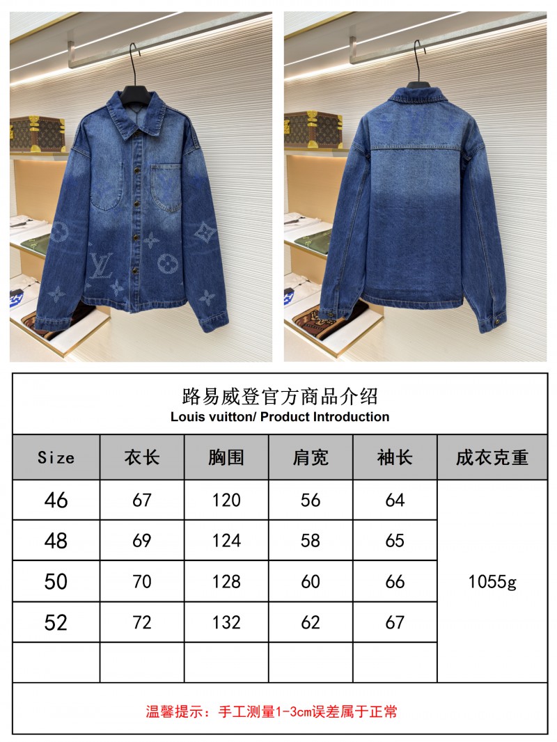 LV Denim Lapel Single-Breasted Long-Sleeve Jacket 9