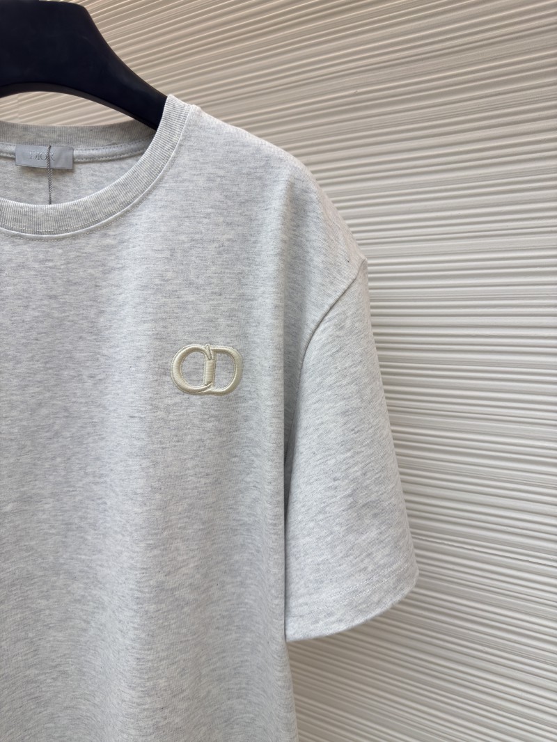 Dior CD Letter Embroidered Crew Neck Short Sleeve 2 4