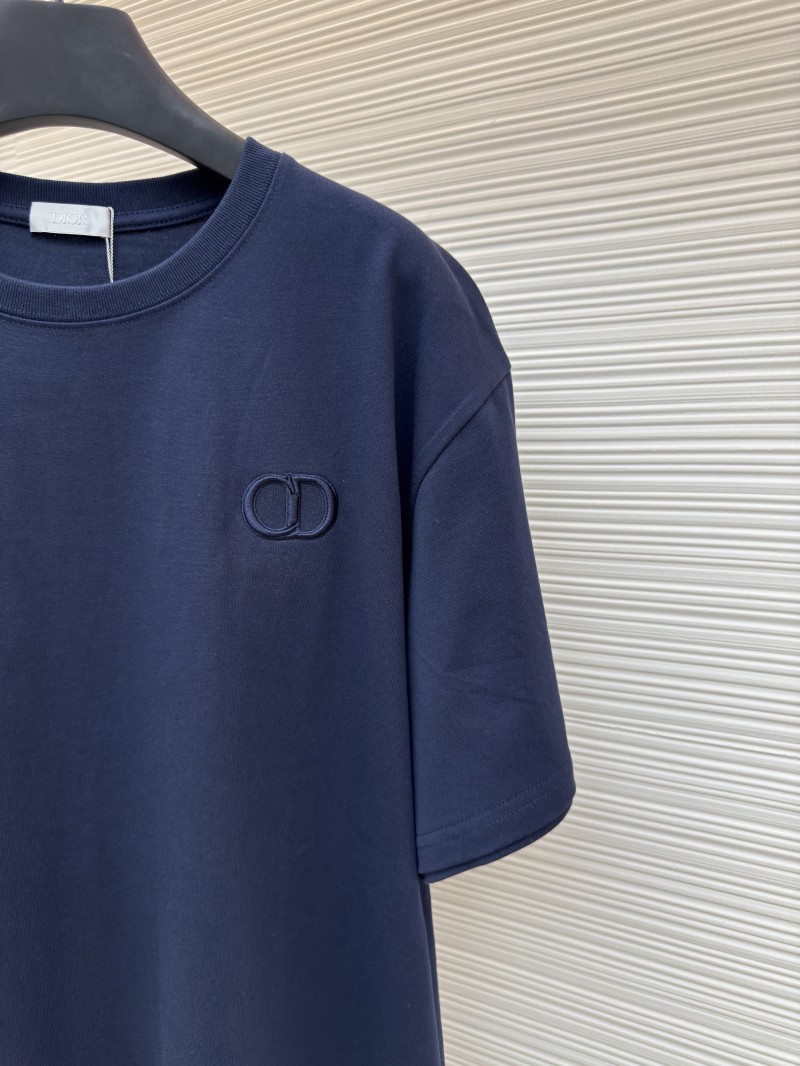 Dior CD Letter Embroidered Crew Neck Short Sleeve 3 4